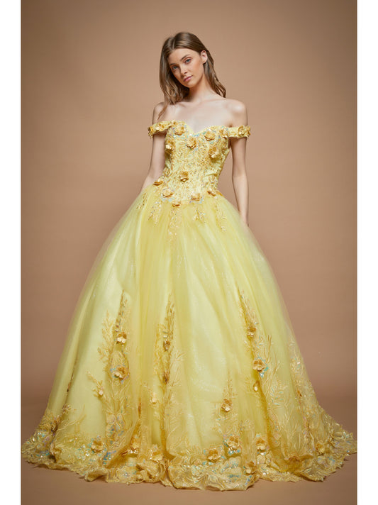 Vestido de Gala (WF6974) - Yellow