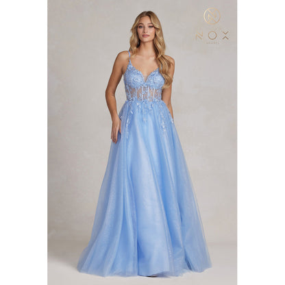 Vestido de Gala (t10830) - Light Blue