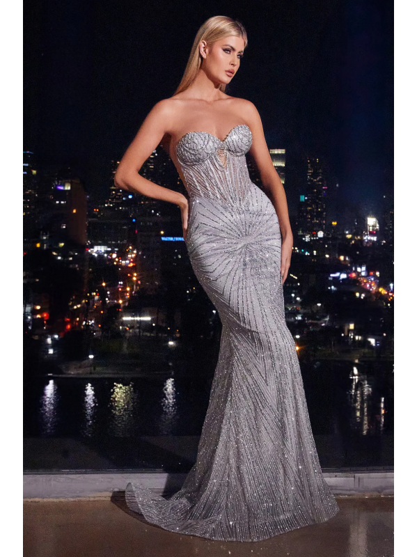 Vestido de Fiesta XS.S (J871) - Silver