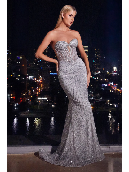 Vestido de Fiesta XS.S (J871) - Silver