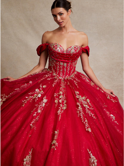 Vestido de Gala (KLQ1035_redgold) - Gold