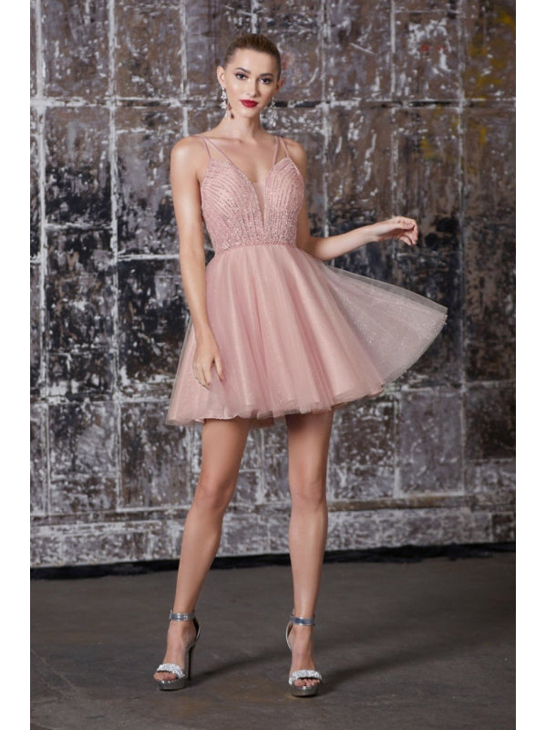 Vestido color Blush y Malva (XTO098) - Blush