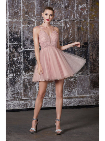 Vestido color Blush y Malva (XTO098) - Blush