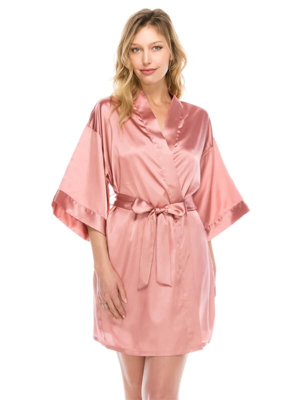 Bata Rosa Satín -3piezas- talla S