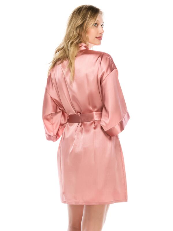Bata Rosa Satín -3piezas- talla S