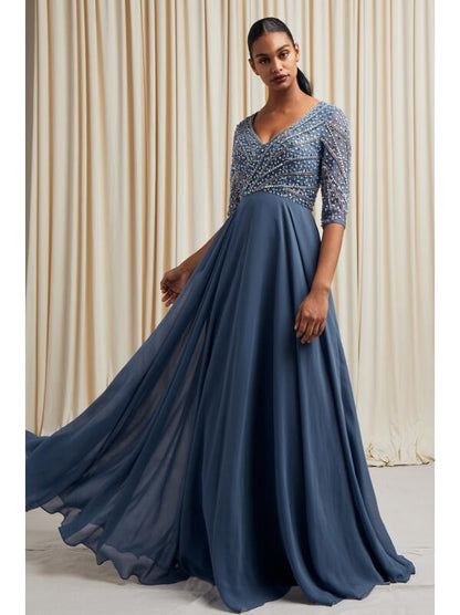Vestido Formal color Celeste