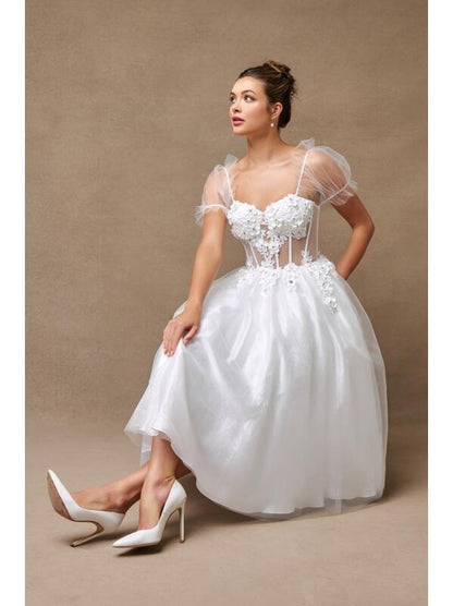Vestido Offwhite midi
