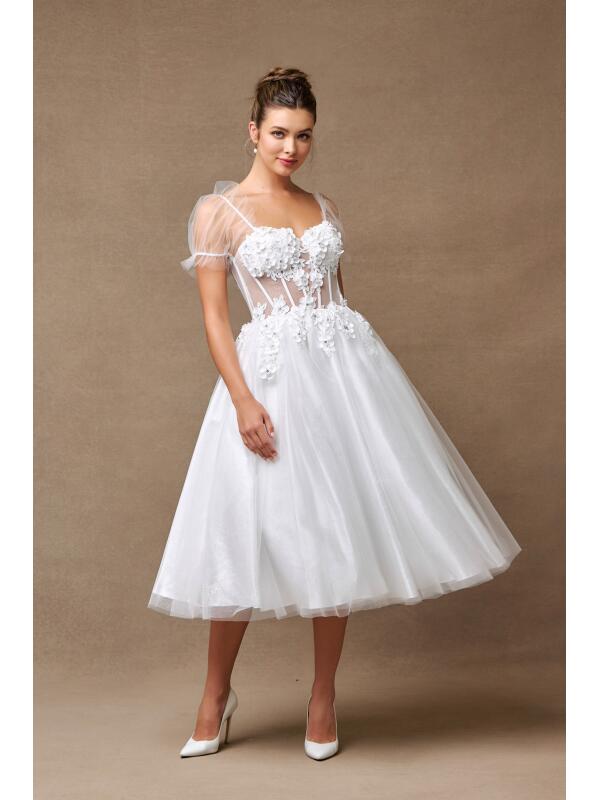 Vestido Offwhite midi